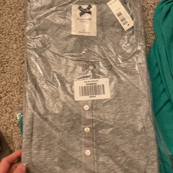 Gilly hicks long sleeves Henley SOFT button up scoop neck lace tee top medium - Picture 5 of 6